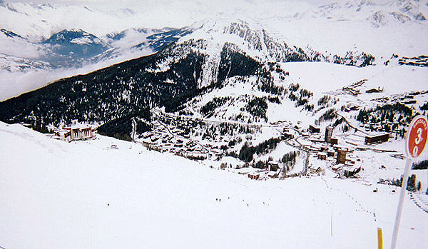 A very snowy Plagne Centre, earlier the same day