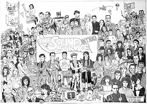 Sound service promotional poster, drawn 1987